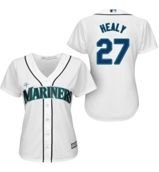 Women's Majestic Seattle Mariners #27 Ryon Healy Replica White Home Cool Base MLB Jersey