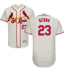 Men's Majestic St. Louis Cardinals #23 Marcell Ozuna Cream Alternate Flex Base Authentic Collection MLB Jersey