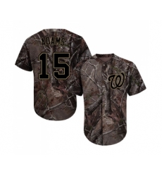 Men's Washington Nationals #15 Matt Adams Authentic Camo Realtree Collection Flex Base Baseball Jersey