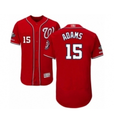 Men's Washington Nationals #15 Matt Adams Red Alternate Flex Base Authentic Collection 2019 World Series Champions Baseball Jersey