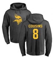 NFL Nike Minnesota Vikings #8 Kirk Cousins Ash One Color Pullover Hoodie
