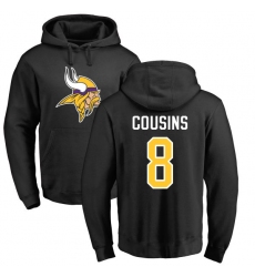 NFL Nike Minnesota Vikings #8 Kirk Cousins Black Name & Number Logo Pullover Hoodie