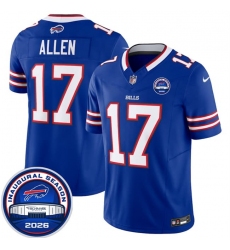 Men's Buffalo Bills #17 Josh Allen Blue F.U.S.E. 2026 Inaugural Season at Highmark Stadium Football Stitched Jersey