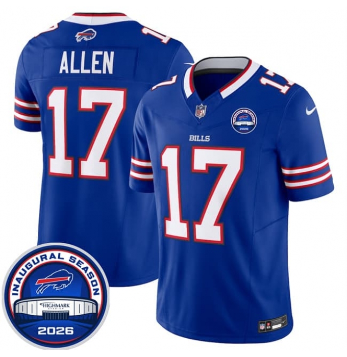 Men's Buffalo Bills #17 Josh Allen Blue F.U.S.E. 2026 Inaugural Season at Highmark Stadium Football Stitched Jersey