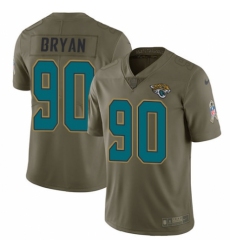 Men's Nike Jacksonville Jaguars #90 Taven Bryan Limited Olive 2017 Salute to Service NFL Jersey