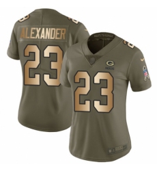 Women's Nike Green Bay Packers #23 Jaire Alexander Limited Olive/Gold 2017 Salute to Service NFL Jersey