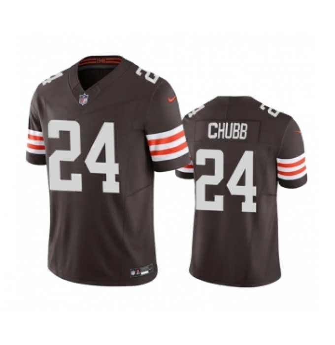 Men's Cleveland Browns #24 Nick Chubb Brown 2023 F.U.S.E. Vapor Untouchable Limited Stitched Jersey