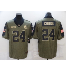 Men's Cleveland Browns #24 Nick Chubb Nike Olive 2021 Salute To Service Limited Player Jersey