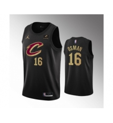 Men's Cleveland Cavaliers #16 Cedi Osman Black Statement Edition Stitched Basketball Jersey