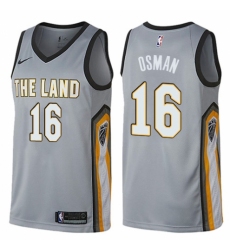 Men's Nike Cleveland Cavaliers #16 Cedi Osman Swingman Gray NBA Jersey - City Edition