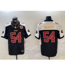 Men's San Francisco 49ers #54 Fred Warner Black White FUSE With Limited Stitched Jersey