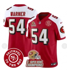 Men's San Francisco 49ers #54 Fred Warner Red F U S E Golden Gate Bridge Alternate Vapor Limited Stitched Football Jersey