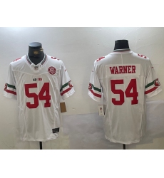 Men's San Francisco 49ers #54 Fred Warner White FUSE Mexico Gate Bridge Patch Vapor Limited Stitched Jersey