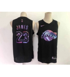 Men's Los Angeles Lakers #23 LeBron James Black Stitched Basketball Jersey