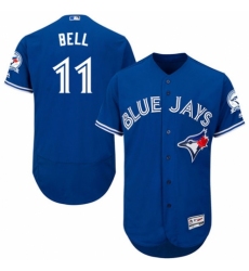 Men's Majestic Toronto Blue Jays #11 George Bell Royal Blue Alternate Flex Base Authentic Collection MLB Jersey