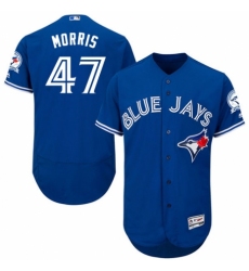 Men's Majestic Toronto Blue Jays #47 Jack Morris Royal Blue Alternate Flex Base Authentic Collection MLB Jersey