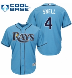Youth Majestic Tampa Bay Rays #4 Blake Snell Replica Light Blue Alternate 2 Cool Base MLB Jersey
