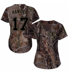 Women's Majestic Seattle Mariners #17 Mitch Haniger Authentic Camo Realtree Collection Flex Base MLB Jersey