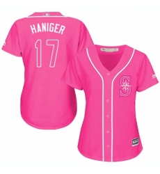 Women's Majestic Seattle Mariners #17 Mitch Haniger Authentic Pink Fashion Cool Base MLB Jersey