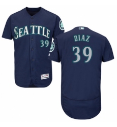 Men's Majestic Seattle Mariners #39 Edwin Diaz Navy Blue Alternate Flex Base Authentic Collection MLB Jersey