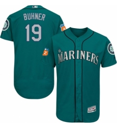 Men's Majestic Seattle Mariners #19 Jay Buhner Teal Green Alternate Flex Base Authentic Collection MLB Jersey