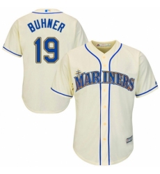 Youth Majestic Seattle Mariners #19 Jay Buhner Authentic Cream Alternate Cool Base MLB Jersey
