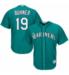 Youth Majestic Seattle Mariners #19 Jay Buhner Authentic Teal Green Alternate Cool Base MLB Jersey