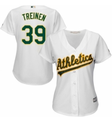 Women's Majestic Oakland Athletics #39 Blake Treinen Replica White Home Cool Base MLB Jersey