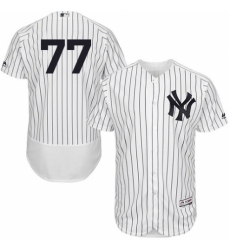 Men's Majestic New York Yankees #77 Clint Frazier White Home Flex Base Authentic Collection MLB Jersey