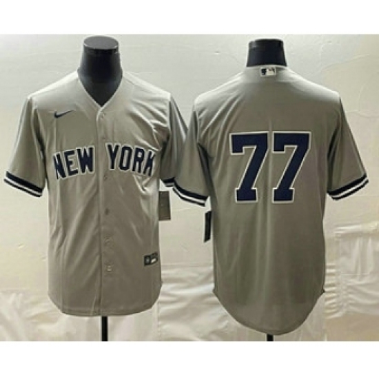 Men's New York Yankees #77 Clint Frazier Gray Cool Base Stitched Jersey