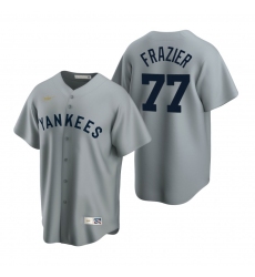 Men's Nike New York Yankees #77 Clint Frazier Gray Cooperstown Collection Road Stitched Baseball Jersey