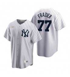 Men's Nike New York Yankees #77 Clint Frazier White Cooperstown Collection Home Stitched Baseball Jersey