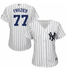 Women's Majestic New York Yankees #77 Clint Frazier Authentic White Home MLB Jersey