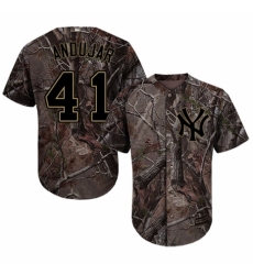 Youth Majestic New York Yankees #41 Miguel Andujar Authentic Camo Realtree Collection Flex Base MLB Jersey