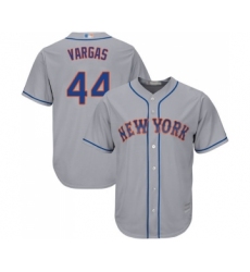 Men's New York Mets #44 Jason Vargas Replica Grey Road Cool Base Baseball Jersey