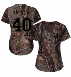 Women's Majestic New York Mets #40 Jason Vargas Authentic Camo Realtree Collection Flex Base MLB Jersey