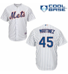 Youth Majestic New York Mets #45 Pedro Martinez Authentic White Home Cool Base MLB Jersey