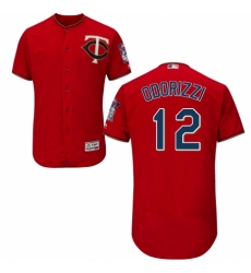 Men's Majestic Minnesota Twins #12 Jake Odorizzi Authentic Scarlet Alternate Flex Base Authentic Collection MLB Jersey