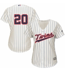 Women's Majestic Minnesota Twins #20 Eddie Rosario Replica Cream Alternate Cool Base MLB Jersey