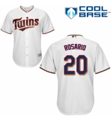 Youth Majestic Minnesota Twins #20 Eddie Rosario Replica White Home Cool Base MLB Jersey