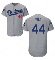 Men's Majestic Los Angeles Dodgers #44 Rich Hill Gray Alternate Flex Base Authentic Collection 2018 World Series MLB Jersey
