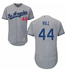 Men's Majestic Los Angeles Dodgers #44 Rich Hill Grey Road Flex Base Authentic Collection MLB Jersey