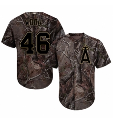 Men's Majestic Los Angeles Angels of Anaheim #46 Blake Wood Authentic Camo Realtree Collection Flex Base MLB Jersey