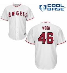 Youth Majestic Los Angeles Angels of Anaheim #46 Blake Wood Replica White Home Cool Base MLB Jersey