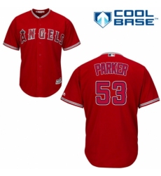 Youth Majestic Los Angeles Angels of Anaheim #53 Blake Parker Authentic Red Alternate Cool Base MLB Jersey