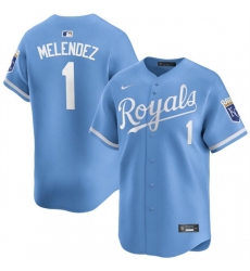 Men's Kansas City Royals #1 MJ Melendez Light Blue Alternate Limited Stitched Baseball Jersey