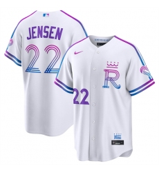 Men's Kansas City Royals #22 Carter Jensen White 2026 City Connect Stadium Stitched Baseball Jersey