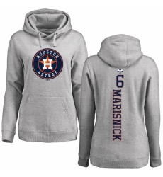 MLB Women's Nike Houston Astros #6 Jake Marisnick Ash Backer Pullover Hoodie