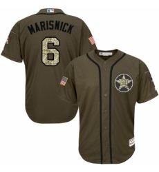 Youth Majestic Houston Astros #6 Jake Marisnick Authentic Green Salute to Service MLB Jersey