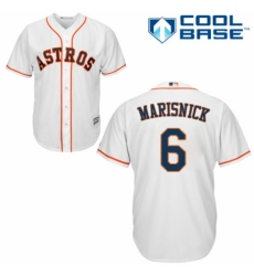 Youth Majestic Houston Astros #6 Jake Marisnick Authentic White Home Cool Base MLB Jersey